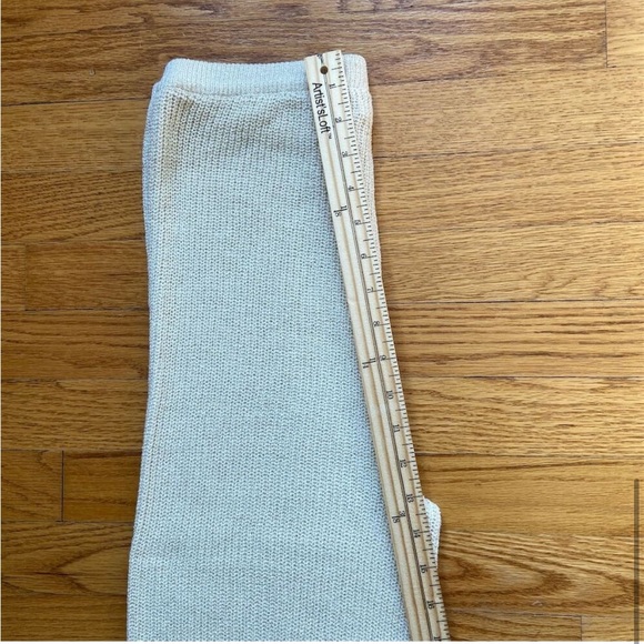 Princess Polly Lamarca Knit Set Beige Size 6 2-Piece Bellbottoms Disco Cropped - Picture 10 of 12